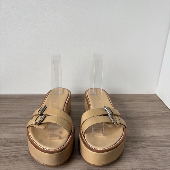 Ann Demeulemeester Sandals Platform Leather *Vintage* Beige 7.5 us Women's❤️ - Picture 3 of 14